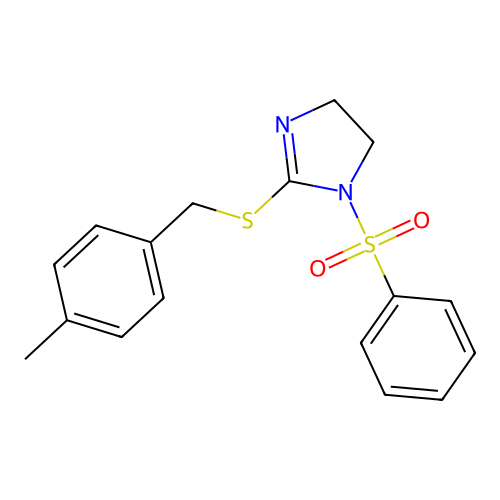 1-(Benzenesulfonyl)-2-[(4-methylphenyl)methylsulfanyl]-4,5-dihydroimidazole structure