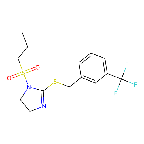1-(propylsulfonyl)-2-((3-(trifluoromethyl)benzyl)thio)-4,5-dihydro-1H-imidazole structure