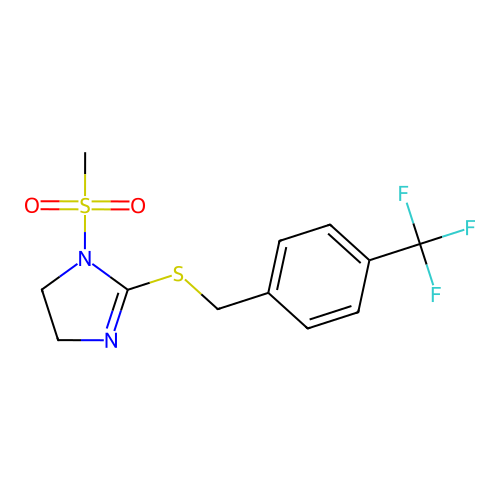 1-(methylsulfonyl)-2-((4-(trifluoromethyl)benzyl)thio)-4,5-dihydro-1H-imidazole structure
