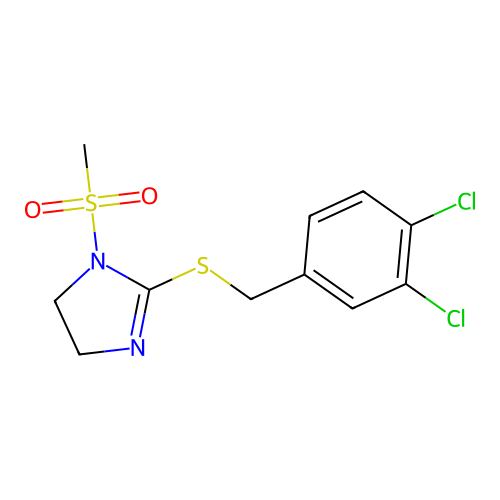 2-[(3,4-Dichlorophenyl)methylsulfanyl]-1-methylsulfonyl-4,5-dihydroimidazole structure