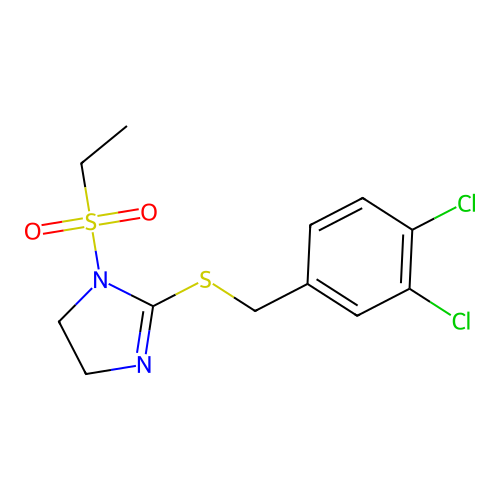 2-[(3,4-Dichlorophenyl)methylsulfanyl]-1-ethylsulfonyl-4,5-dihydroimidazole structure