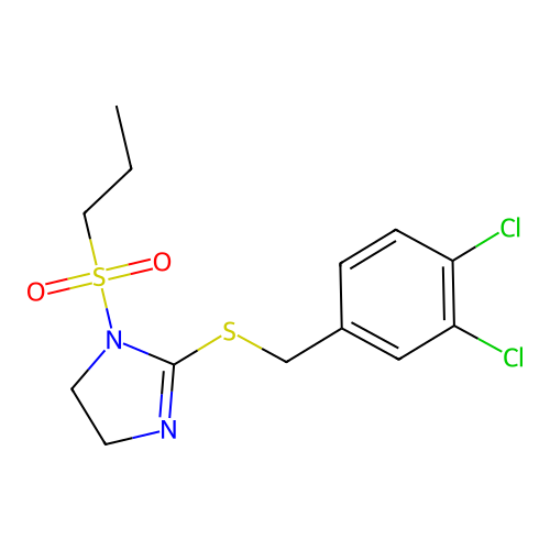 2-[(3,4-Dichlorophenyl)methylsulfanyl]-1-propylsulfonyl-4,5-dihydroimidazole structure
