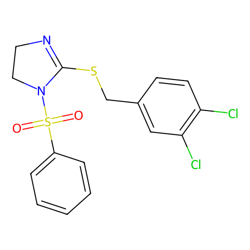 1-(Benzenesulfonyl)-2-[(3,4-dichlorophenyl)methylsulfanyl]-4,5-dihydroimidazole structure
