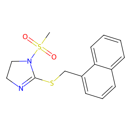 1-(methylsulfonyl)-2-((naphthalen-1-ylmethyl)thio)-4,5-dihydro-1H-imidazole structure