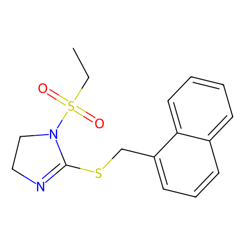 1-(ethylsulfonyl)-2-((naphthalen-1-ylmethyl)thio)-4,5-dihydro-1H-imidazole structure
