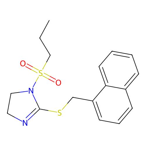2-((naphthalen-1-ylmethyl)thio)-1-(propylsulfonyl)-4,5-dihydro-1H-imidazole structure