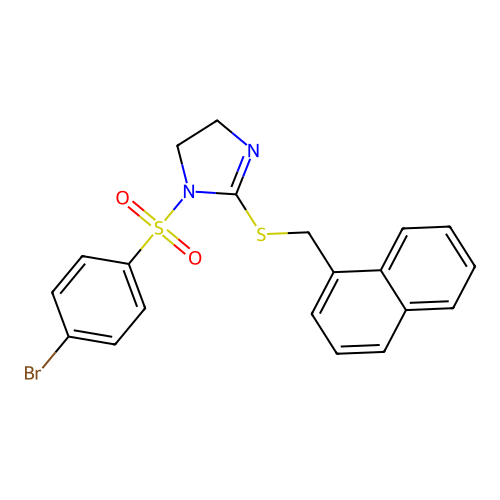 1-(4-Bromophenyl)sulfonyl-2-(naphthalen-1-ylmethylsulfanyl)-4,5-dihydroimidazole structure