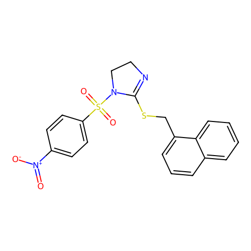 2-(Naphthalen-1-ylmethylsulfanyl)-1-(4-nitrophenyl)sulfonyl-4,5-dihydroimidazole structure