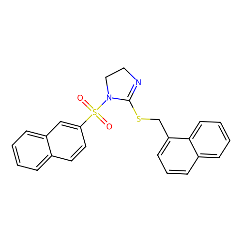 2-(Naphthalen-1-ylmethylsulfanyl)-1-naphthalen-2-ylsulfonyl-4,5-dihydroimidazole structure