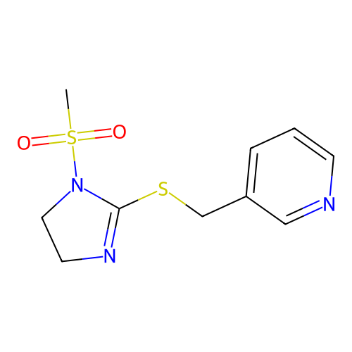 3-[(1-Methylsulfonyl-4,5-dihydroimidazol-2-yl)sulfanylmethyl]pyridine structure