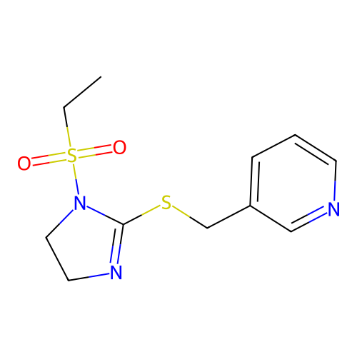 3-[(1-Ethylsulfonyl-4,5-dihydroimidazol-2-yl)sulfanylmethyl]pyridine structure