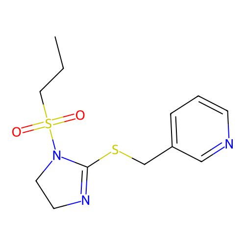 3-[(1-Propylsulfonyl-4,5-dihydroimidazol-2-yl)sulfanylmethyl]pyridine structure