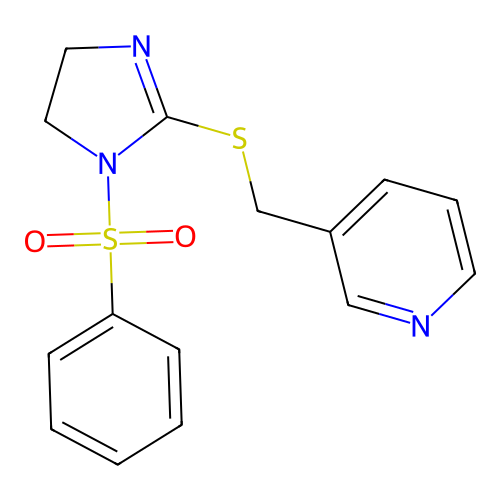 3-[[1-(Benzenesulfonyl)-4,5-dihydroimidazol-2-yl]sulfanylmethyl]pyridine structure