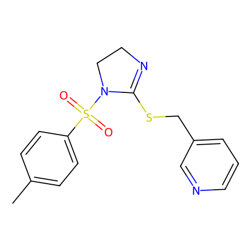 3-[[1-(4-Methylphenyl)sulfonyl-4,5-dihydroimidazol-2-yl]sulfanylmethyl]pyridine structure