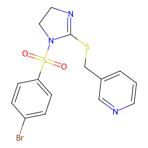3-[[1-(4-Bromophenyl)sulfonyl-4,5-dihydroimidazol-2-yl]sulfanylmethyl]pyridine structure