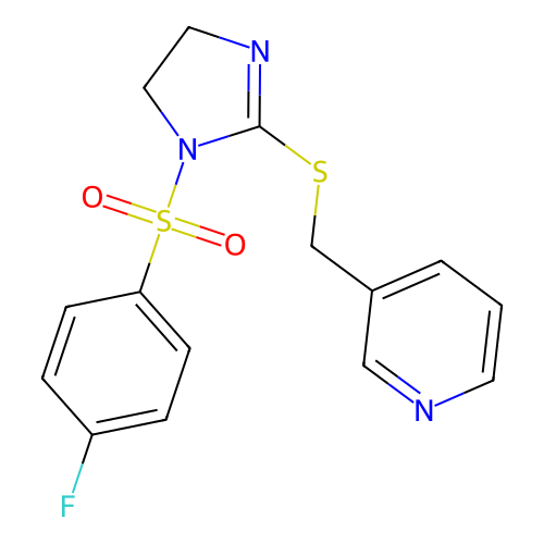 3-[[1-(4-Fluorophenyl)sulfonyl-4,5-dihydroimidazol-2-yl]sulfanylmethyl]pyridine structure
