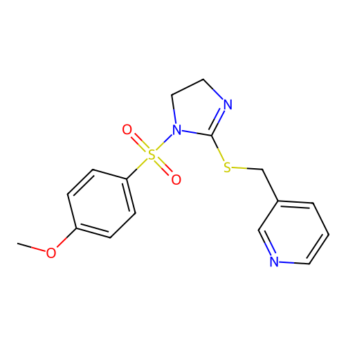 3-[[1-(4-Methoxyphenyl)sulfonyl-4,5-dihydroimidazol-2-yl]sulfanylmethyl]pyridine structure