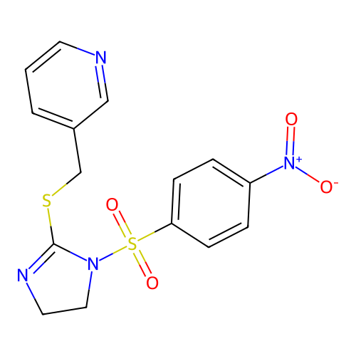 3-[[1-(4-Nitrophenyl)sulfonyl-4,5-dihydroimidazol-2-yl]sulfanylmethyl]pyridine structure