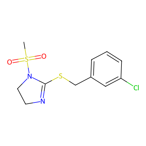 2-[(3-Chlorophenyl)methylsulfanyl]-1-methylsulfonyl-4,5-dihydroimidazole structure