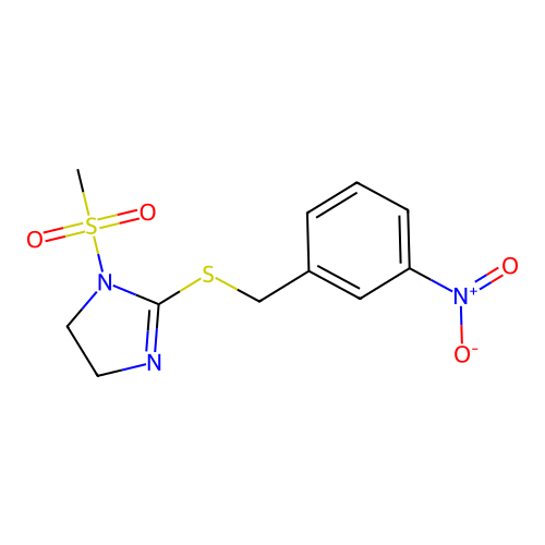 1-Methylsulfonyl-2-[(3-nitrophenyl)methylsulfanyl]-4,5-dihydroimidazole structure