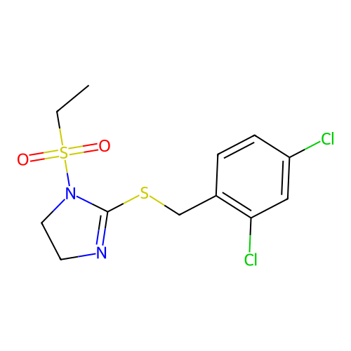2-[(2,4-Dichlorophenyl)methylsulfanyl]-1-ethylsulfonyl-4,5-dihydroimidazole structure