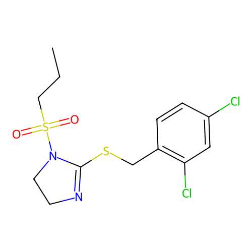 2-[(2,4-Dichlorophenyl)methylsulfanyl]-1-propylsulfonyl-4,5-dihydroimidazole structure