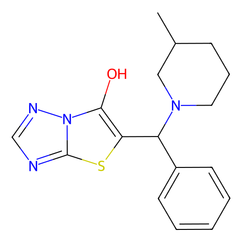 5-((3-Methylpiperidin-1-yl)(phenyl)methyl)thiazolo[3,2-b][1,2,4]triazol-6-ol structure