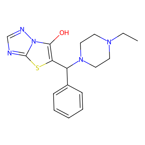 5-((4-Ethylpiperazin-1-yl)(phenyl)methyl)thiazolo[3,2-b][1,2,4]triazol-6-ol structure