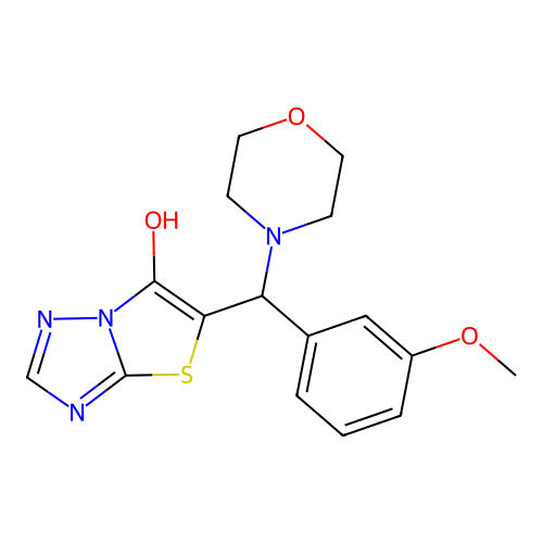 5-((3-Methoxyphenyl)(morpholino)methyl)thiazolo[3,2-b][1,2,4]triazol-6-ol structure