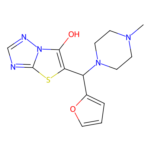 5-(Furan-2-yl(4-methylpiperazin-1-yl)methyl)thiazolo[3,2-b][1,2,4]triazol-6-ol structure