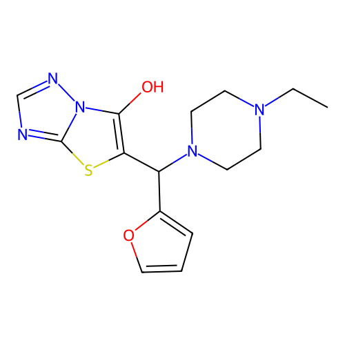 5-((4-Ethylpiperazin-1-yl)(furan-2-yl)methyl)thiazolo[3,2-b][1,2,4]triazol-6-ol structure