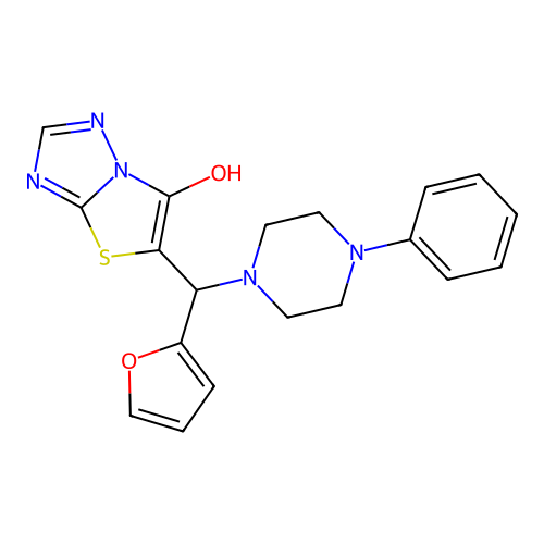 5-(Furan-2-yl(4-phenylpiperazin-1-yl)methyl)thiazolo[3,2-b][1,2,4]triazol-6-ol structure