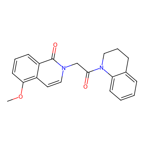 2-[2-(3,4-dihydro-2H-quinolin-1-yl)-2-oxoethyl]-5-methoxyisoquinolin-1-one structure