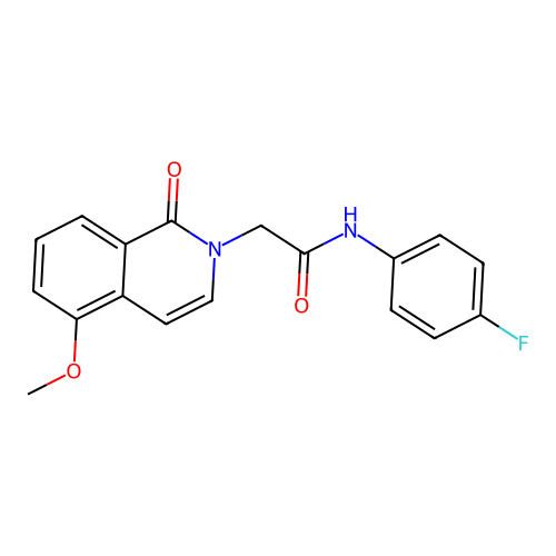 N-(4-fluorophenyl)-2-(5-methoxy-1-oxo-2-isoquinolinyl)acetamide structure