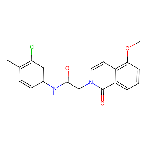 N-(3-chloro-4-methylphenyl)-2-(5-methoxy-1-oxoisoquinolin-2-yl)acetamide structure