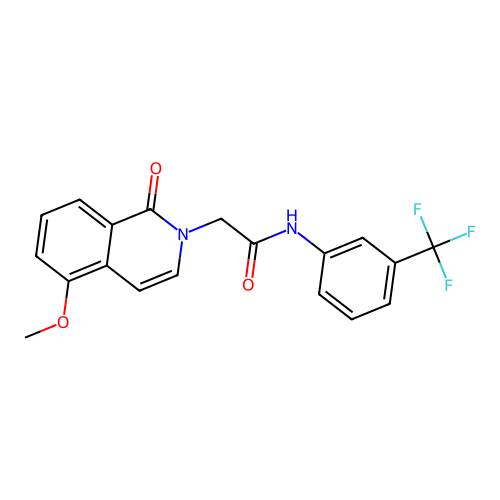 2-(5-methoxy-1-oxoisoquinolin-2-yl)-N-[3-(trifluoromethyl)phenyl]acetamide structure