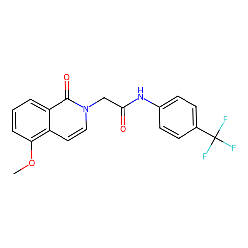 2-(5-methoxy-1-oxoisoquinolin-2-yl)-N-[4-(trifluoromethyl)phenyl]acetamide structure