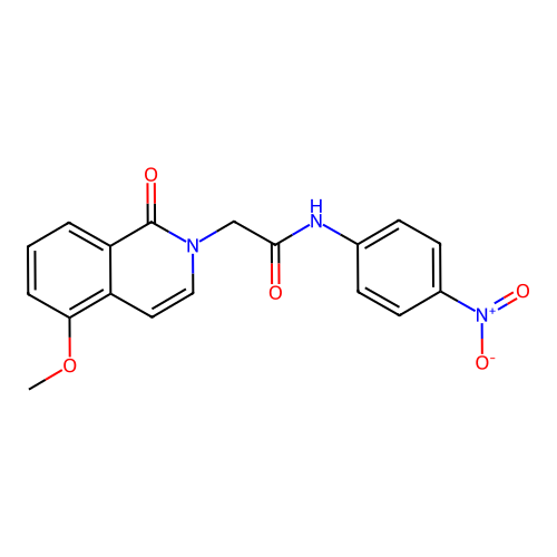 2-(5-methoxy-1-oxoisoquinolin-2-yl)-N-(4-nitrophenyl)acetamide structure