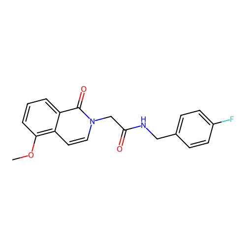 N-[(4-fluorophenyl)methyl]-2-(5-methoxy-1-oxoisoquinolin-2-yl)acetamide structure