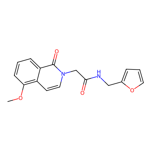 N-(furan-2-ylmethyl)-2-(5-methoxy-1-oxoisoquinolin-2-yl)acetamide structure