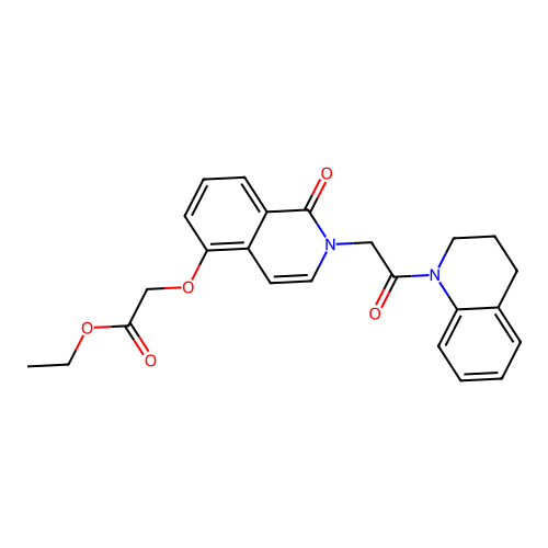 ethyl 2-({1-oxo-2-[2-oxo-2-(1,2,3,4-tetrahydroquinolin-1-yl)ethyl]-1,2-dihydroisoquinolin-5-yl}oxy)acetate structure