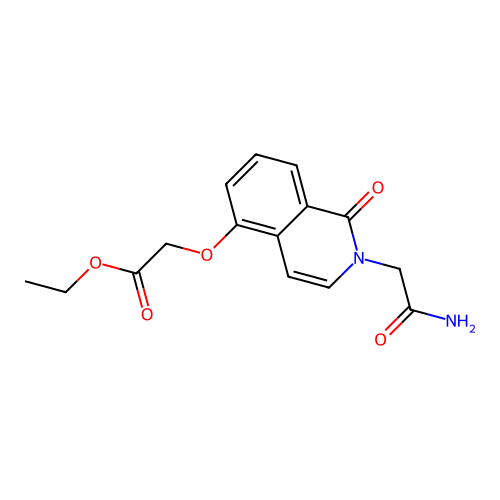Ethyl 2-[2-(2-amino-2-oxoethyl)-1-oxoisoquinolin-5-yl]oxyacetate structure