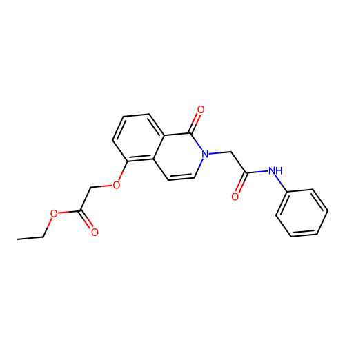 Ethyl 2-[2-(2-anilino-2-oxoethyl)-1-oxoisoquinolin-5-yl]oxyacetate structure