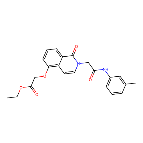Ethyl 2-[2-[2-(3-methylanilino)-2-oxoethyl]-1-oxoisoquinolin-5-yl]oxyacetate structure