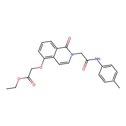 Ethyl 2-[2-[2-(4-methylanilino)-2-oxoethyl]-1-oxoisoquinolin-5-yl]oxyacetate structure