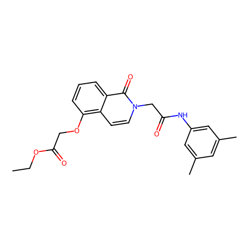 Ethyl 2-[2-[2-(3,5-dimethylanilino)-2-oxoethyl]-1-oxoisoquinolin-5-yl]oxyacetate structure