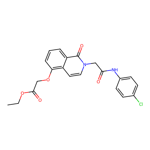 Ethyl 2-[2-[2-(4-chloroanilino)-2-oxoethyl]-1-oxoisoquinolin-5-yl]oxyacetate structure