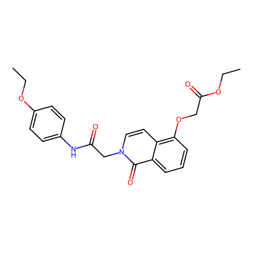 Ethyl 2-[2-[2-(4-ethoxyanilino)-2-oxoethyl]-1-oxoisoquinolin-5-yl]oxyacetate structure