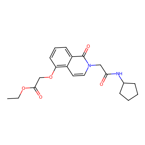 Ethyl 2-[2-[2-(cyclopentylamino)-2-oxoethyl]-1-oxoisoquinolin-5-yl]oxyacetate structure