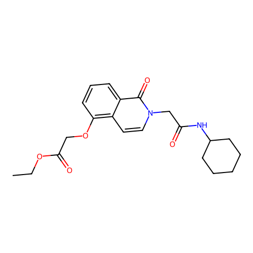Ethyl 2-[2-[2-(cyclohexylamino)-2-oxoethyl]-1-oxoisoquinolin-5-yl]oxyacetate structure